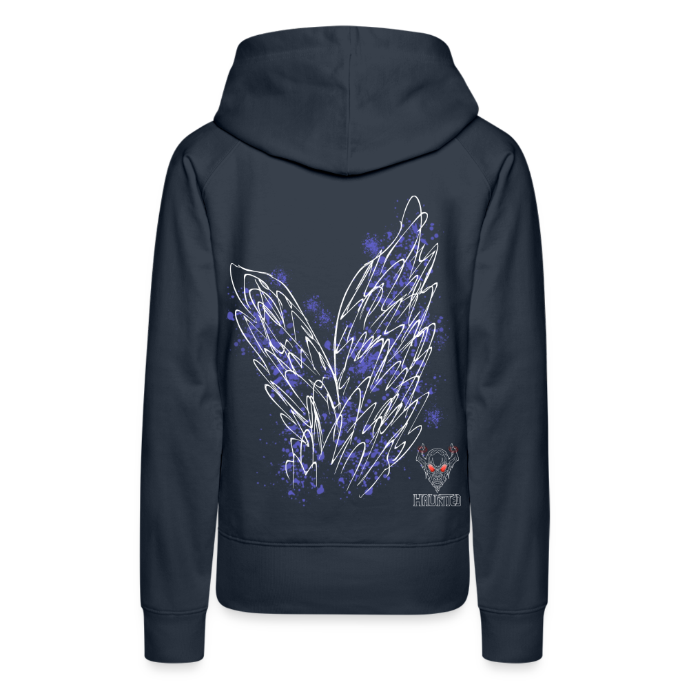 Women Hoodie Light Blue Wings - Navy