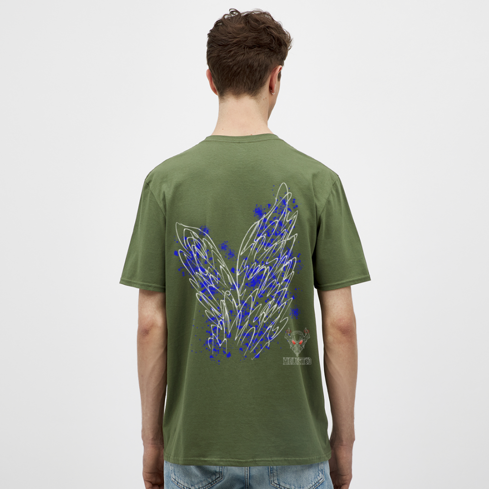 Men T-Shirt Blue Wings - Militärgrün