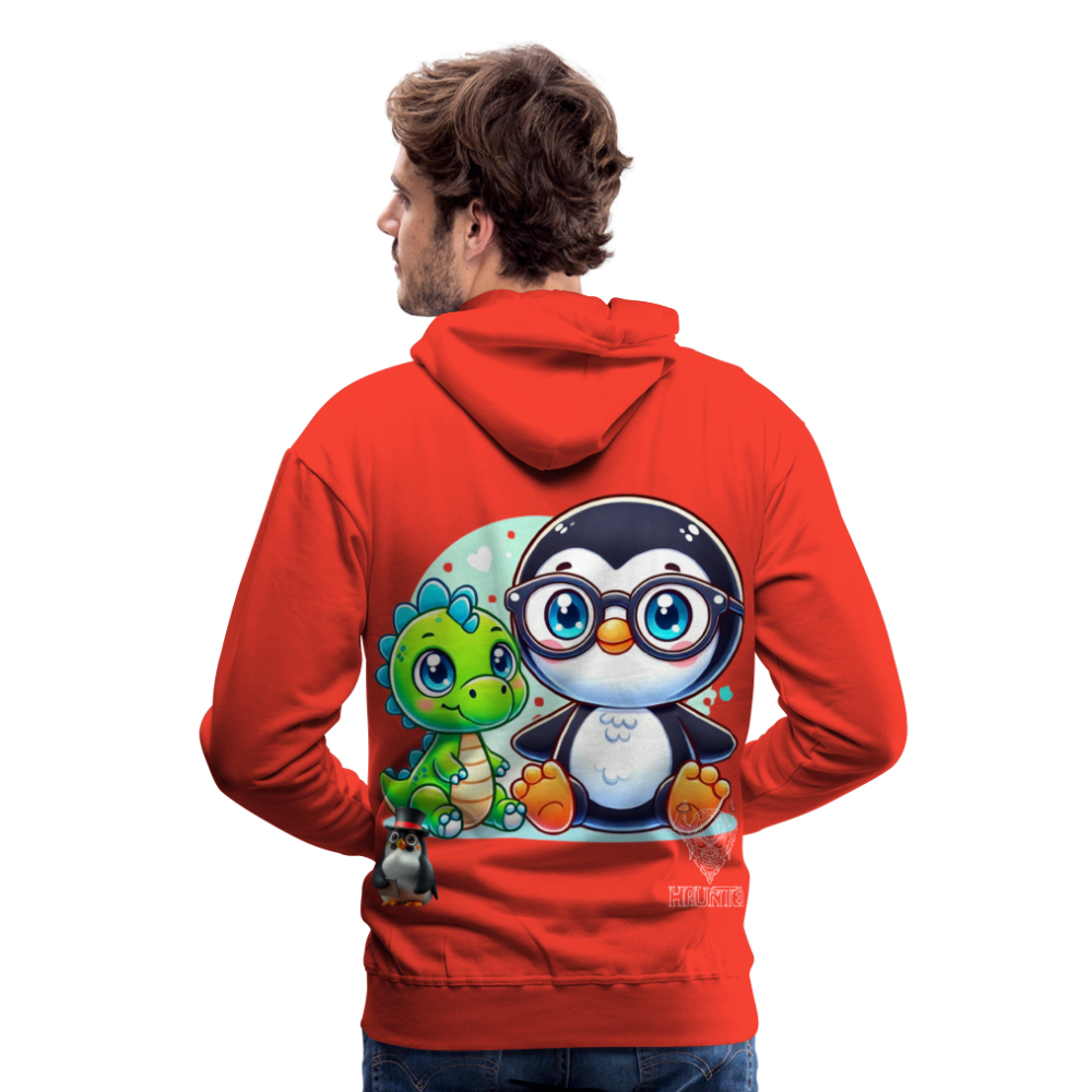 Men Hoodie KasPenguin with Dinosaur - Rot