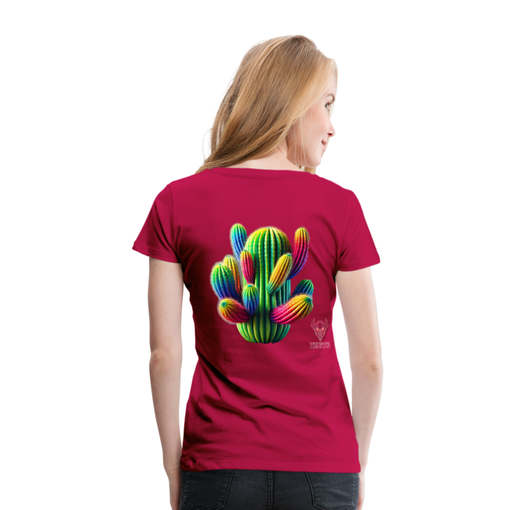Woman T-Shirt Prismatic Cactus Bloom - dunkles Pink