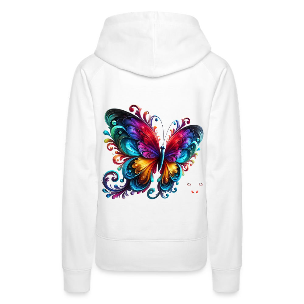 Woman Hoodie Radiant Butterfly Art - Weiß