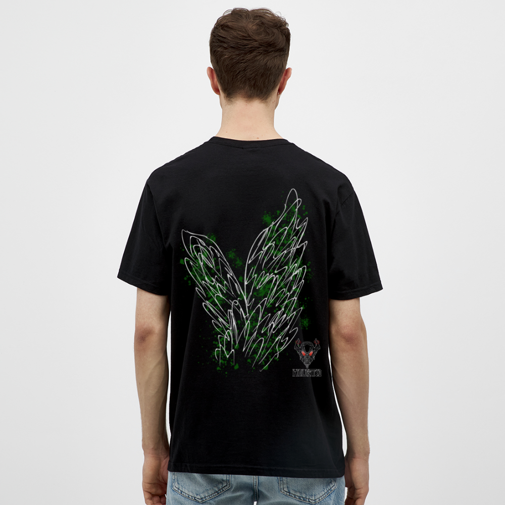 Men T-Shirt Dark Green Wings - Schwarz