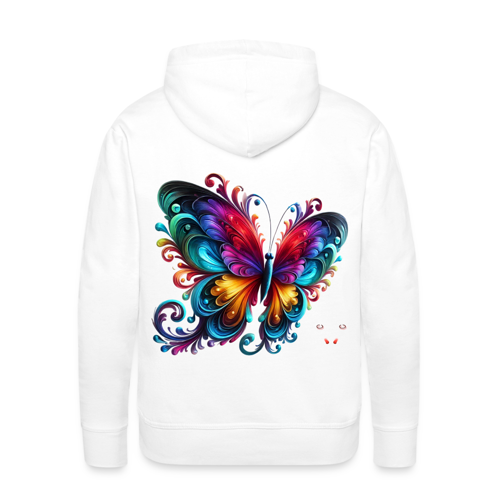 Men Hoodie Radiant Butterfly Art - Weiß