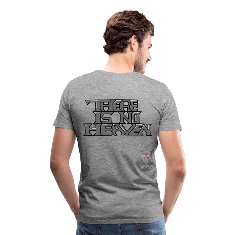 Men T-Shirt There Is No Heaven Text - Grau meliert