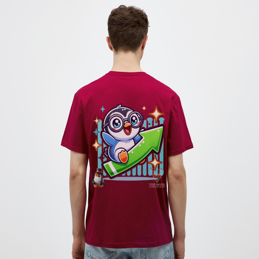 Men T-Shirt KasPenguin Riding the Trend - Ziegelrot