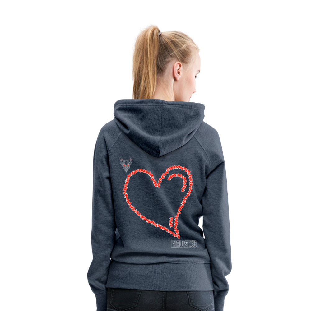 Woman Hoodie Hearts Light - Jeansblau