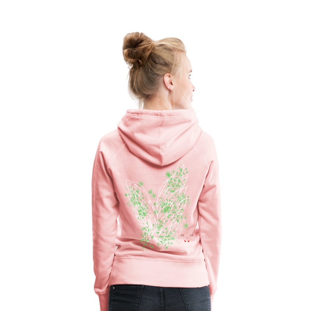 Women Hoodie Light Green Wings - Kristallrosa