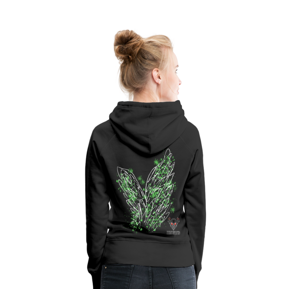 Women Hoodie Light Green Wings - Schwarz