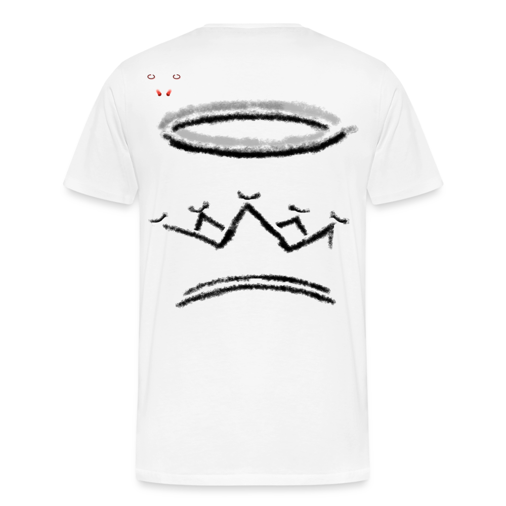 Man T-Shirt Crown and Ring Light - Weiß