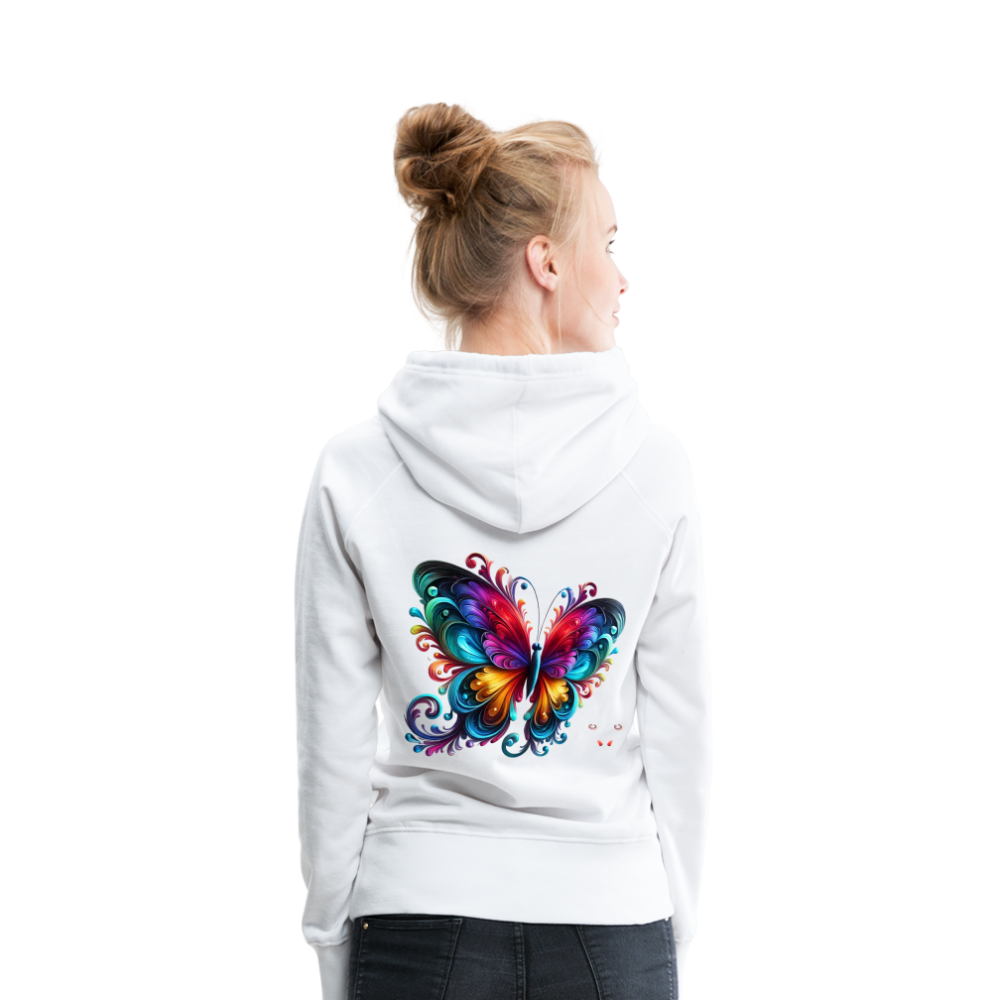 Woman Hoodie Radiant Butterfly Art - Weiß