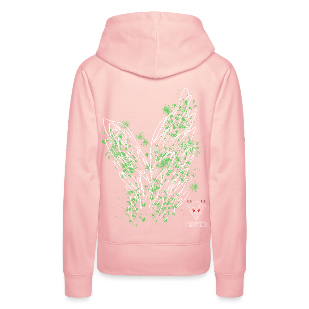 Women Hoodie Light Green Wings - Kristallrosa