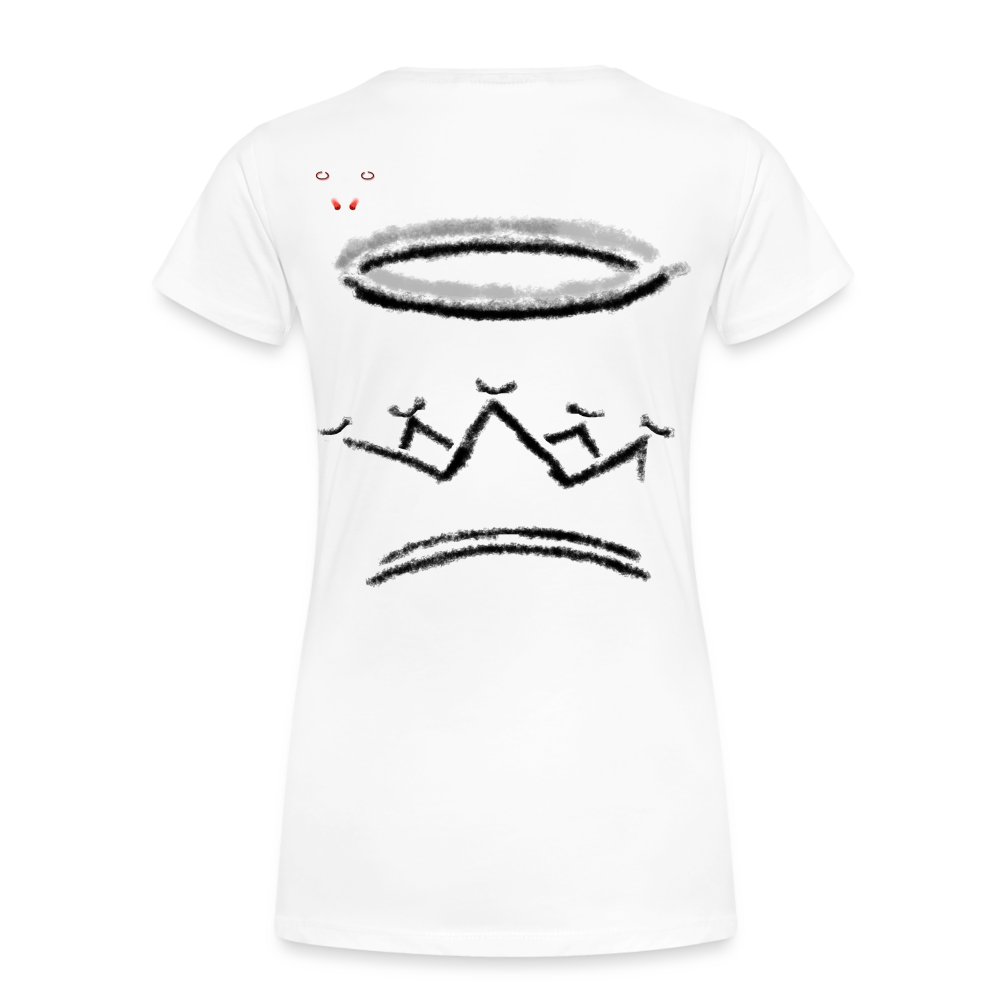 Woman T-Shirt Crown and Ring Light - Weiß