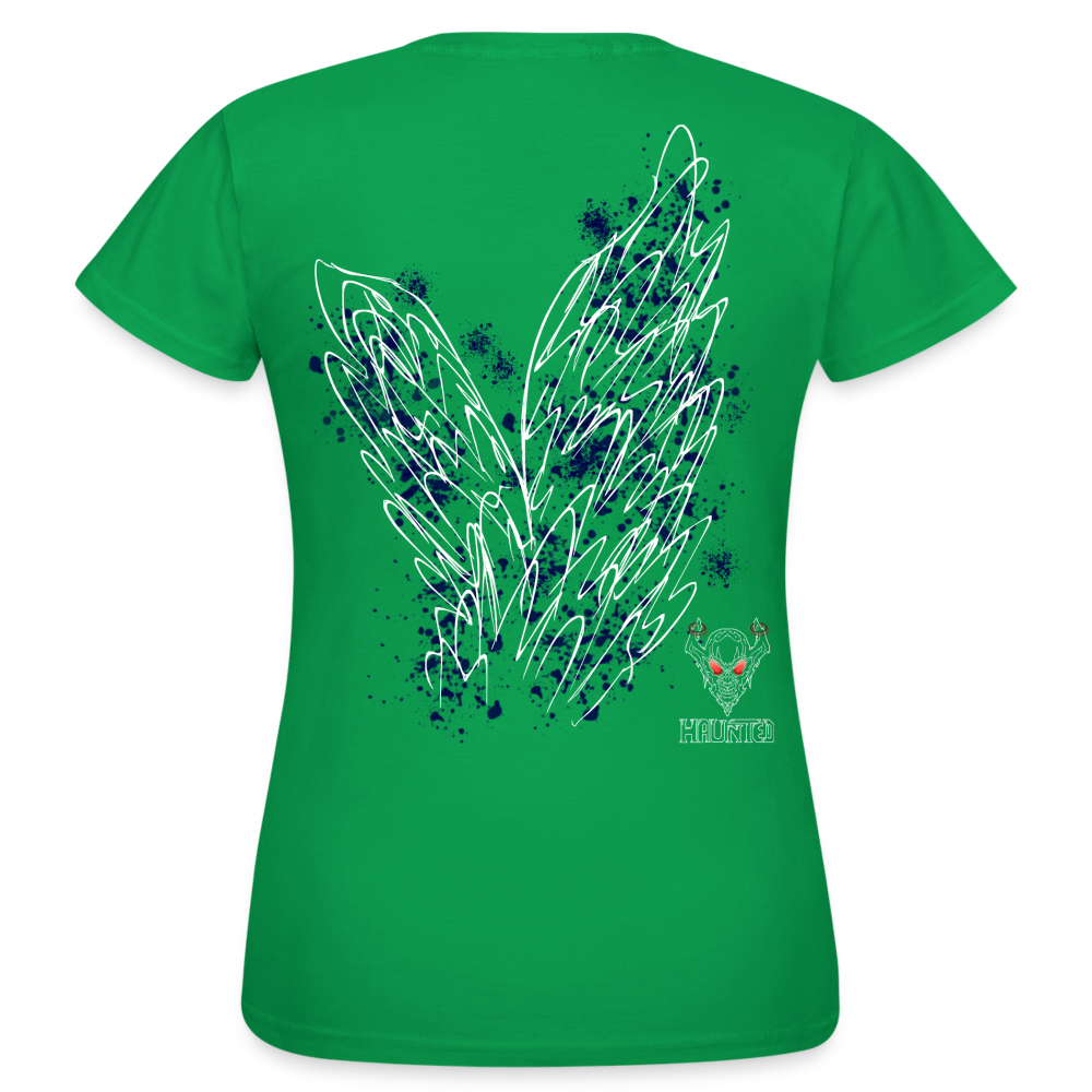 Women T-Shirt Dark Blue Wings - Kelly Green