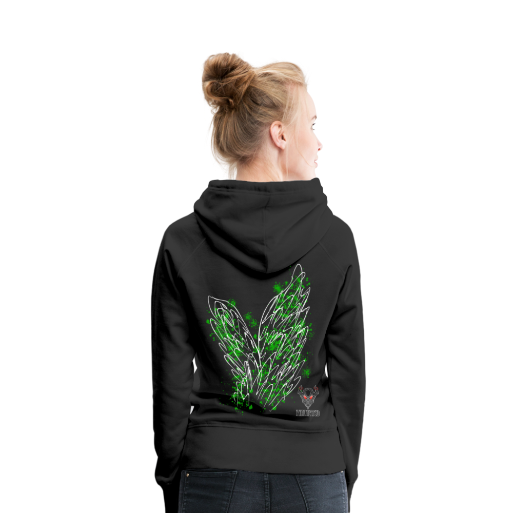 Women Hoodie Green Wings - Schwarz
