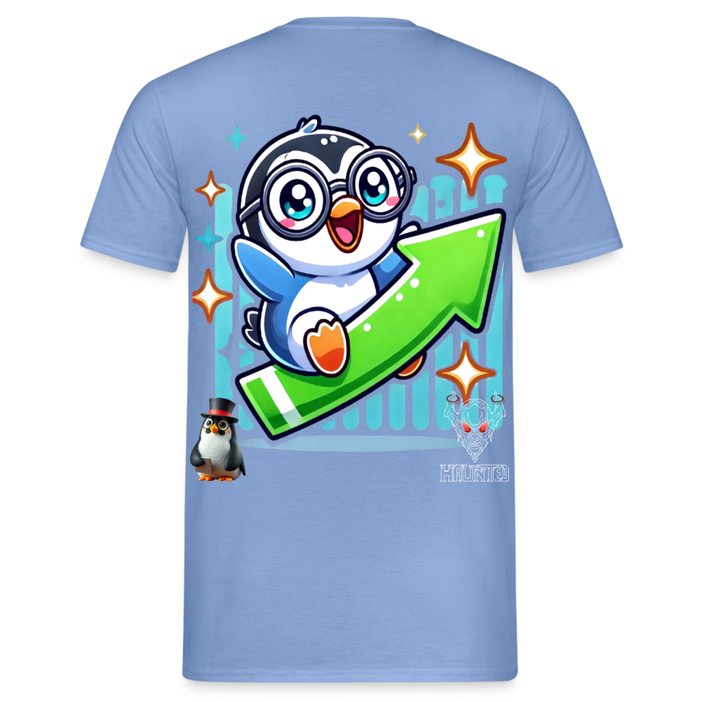 Men T-Shirt KasPenguin Riding the Trend - carolina blue