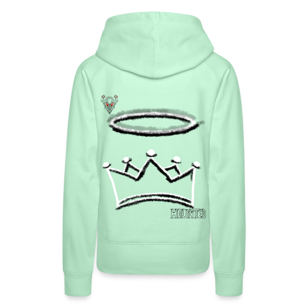 Woman Hoodie Crown and Ring Dark - helles Mintgrün