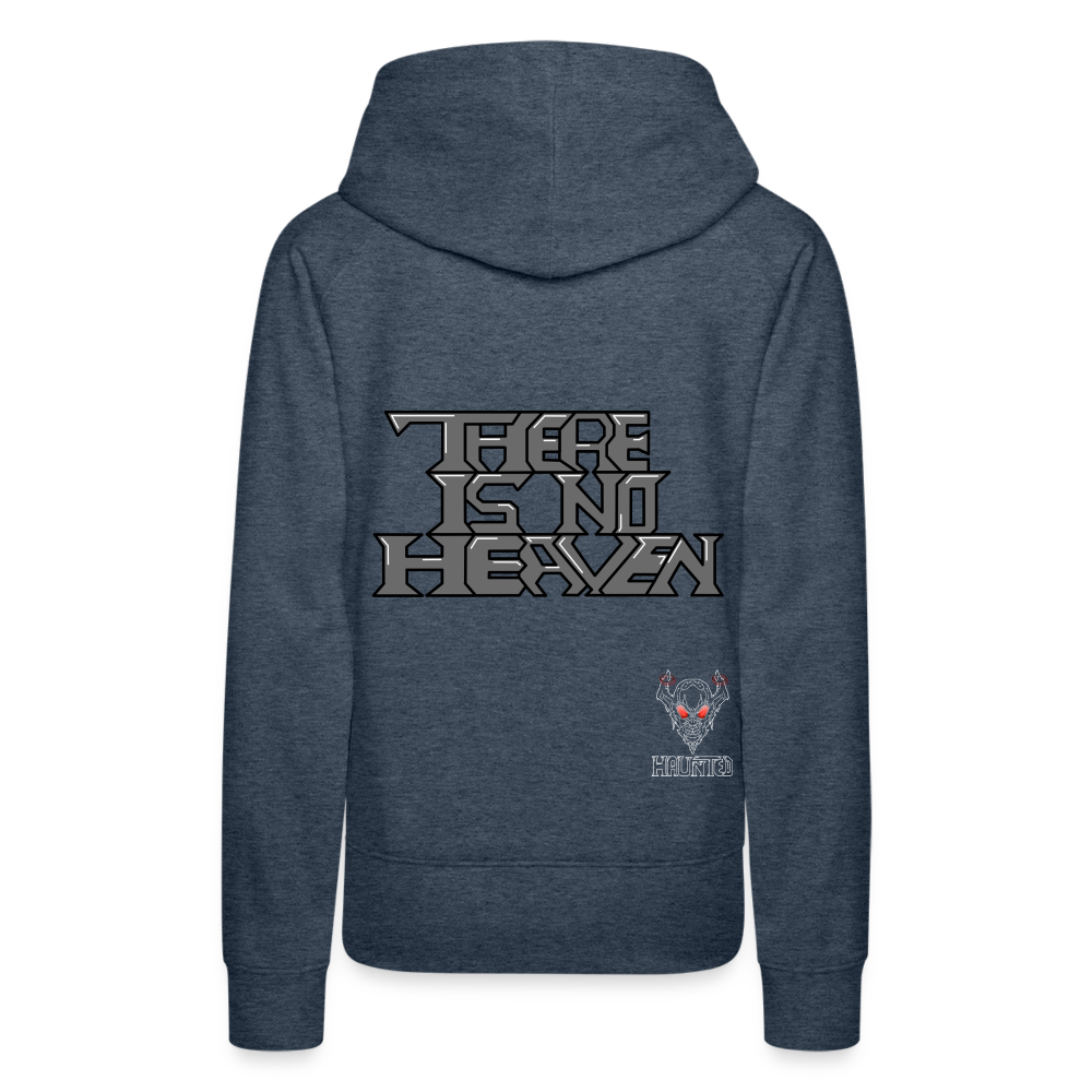 Woman Hoodie There Is No Heaven Text - Jeansblau