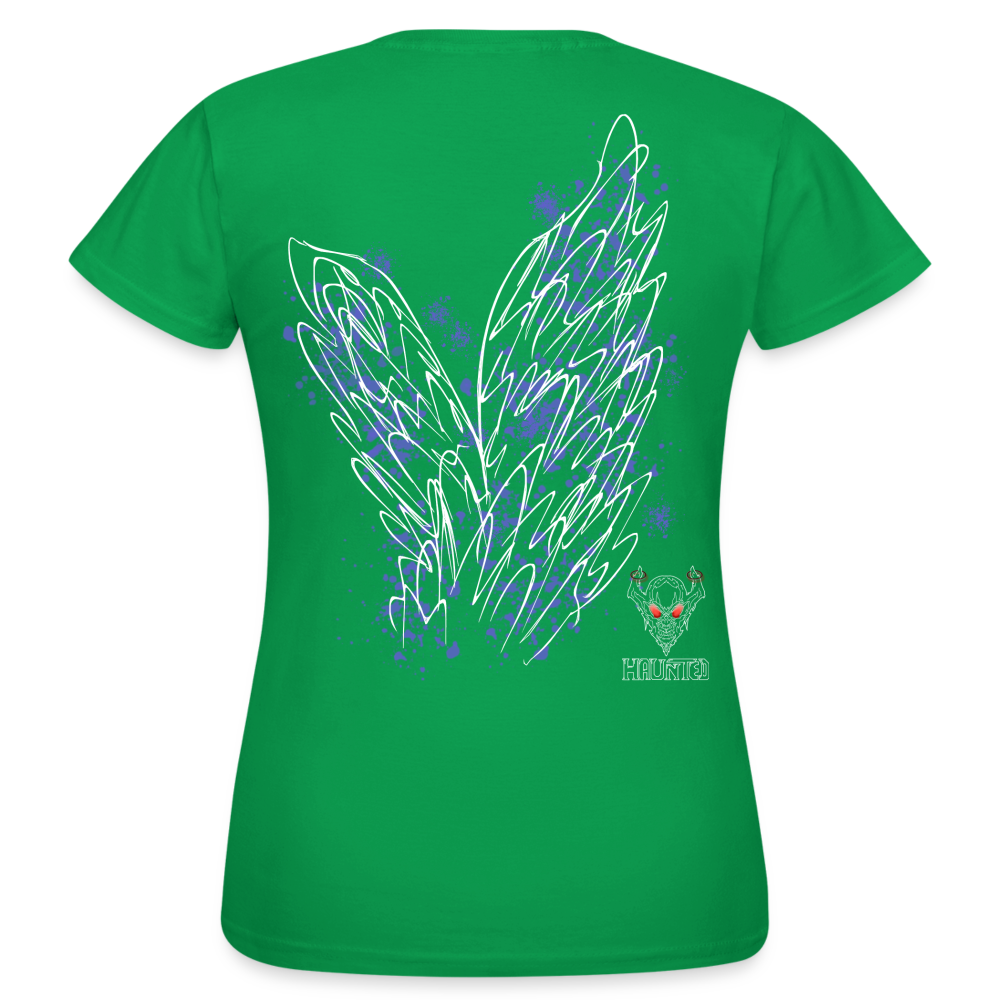 Women T-Shirt Light Blue Wings - Kelly Green