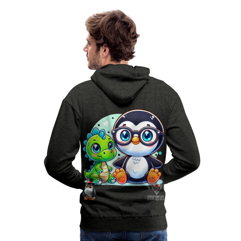 Men Hoodie KasPenguin with Dinosaur - Anthrazit