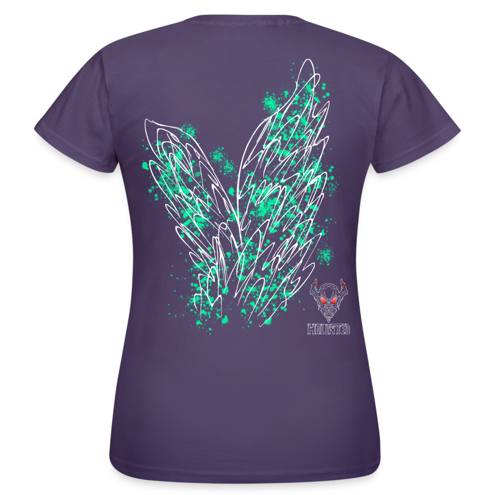 Women T-Shirt Turquoise Wings - Dunkellila