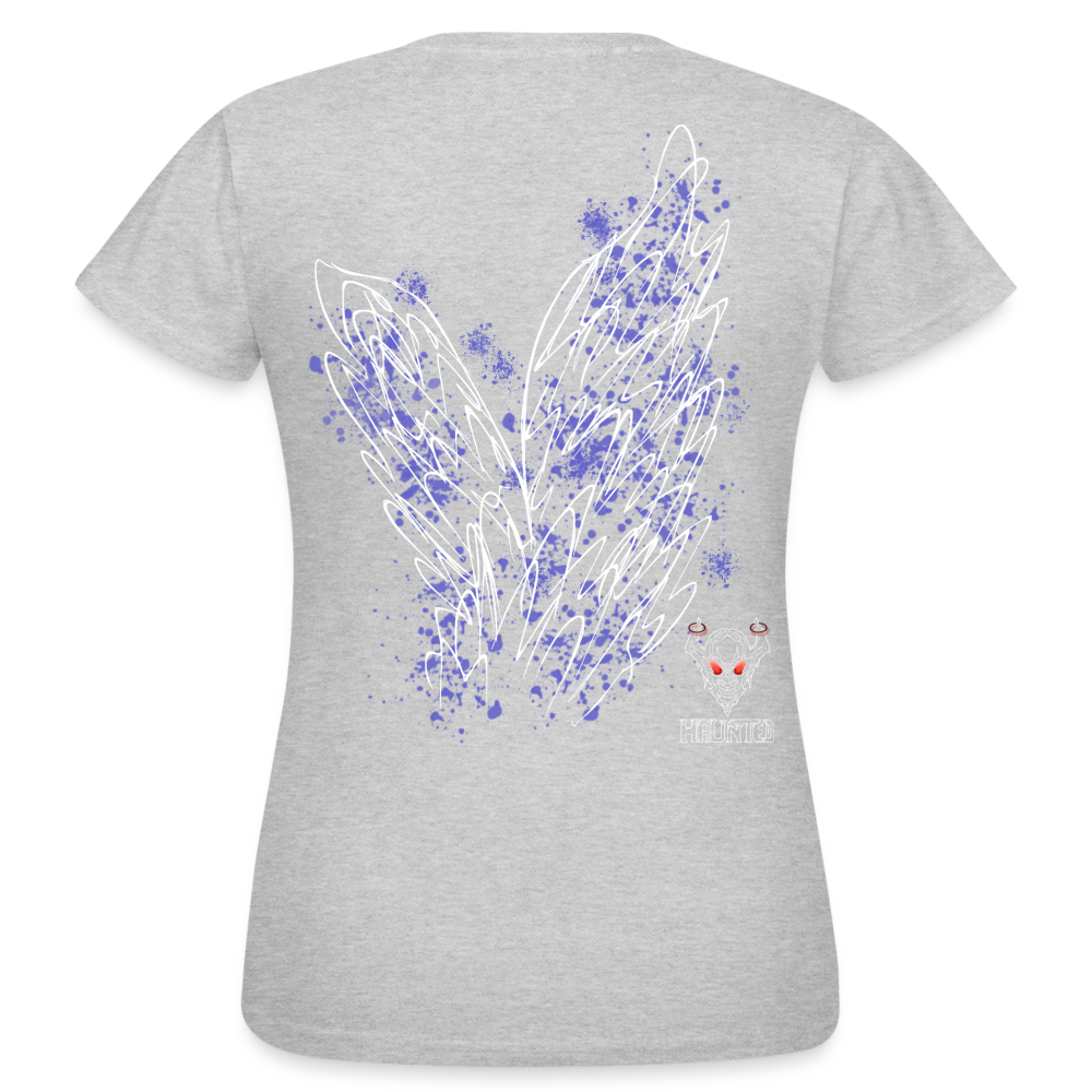Women T-Shirt Light Blue Wings - Grau meliert