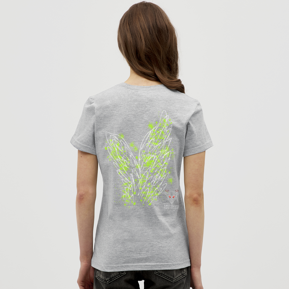Women T-Shirt Poison Green Wings - Grau meliert