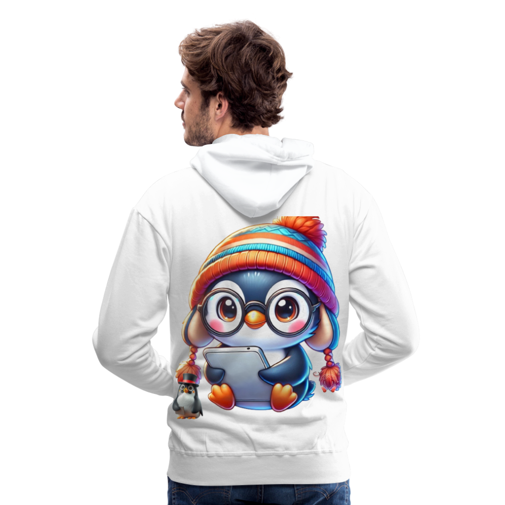 Men Hoodie KasPenguin with Pad - Weiß