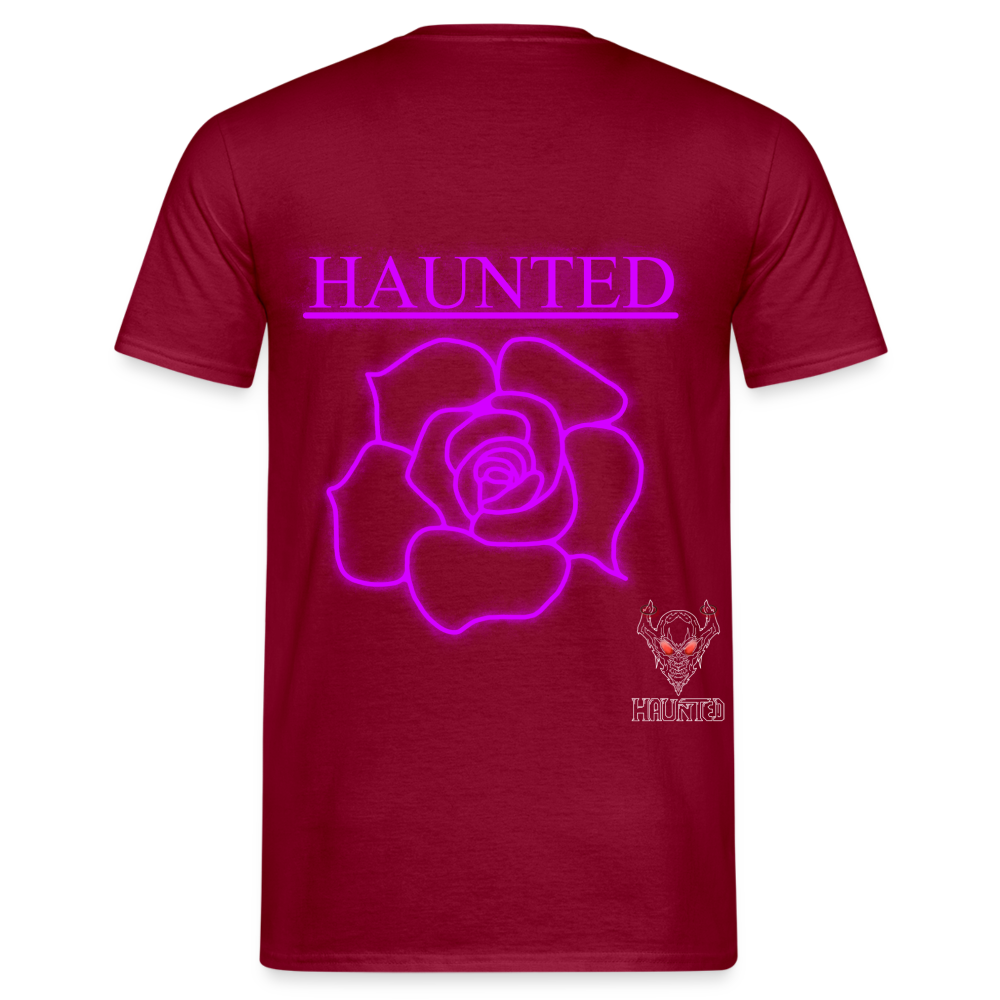 Men T-Shirt Pink Neon Rose - Ziegelrot