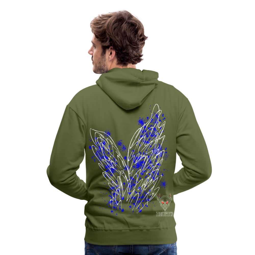 Men Hoodie Blue Wings - Olivgrün