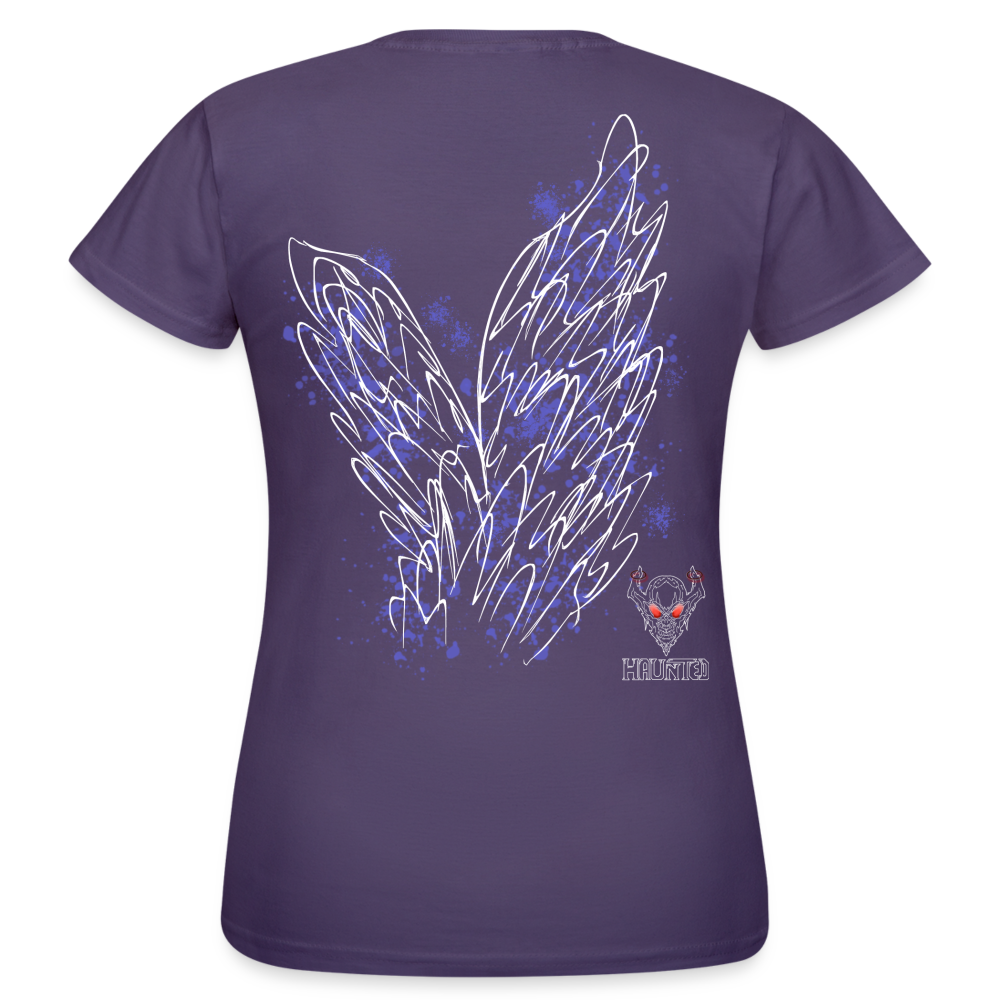 Women T-Shirt Light Blue Wings - Dunkellila