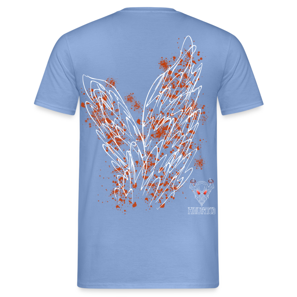Men T-Shirt Orange Wings - carolina blue