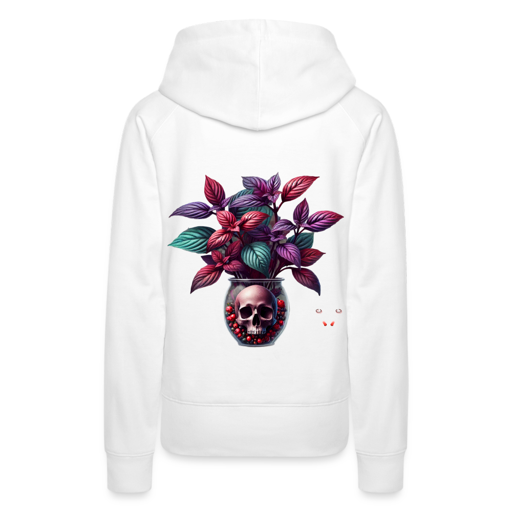 Woman Hoodie Skull Bloom Vase - Weiß