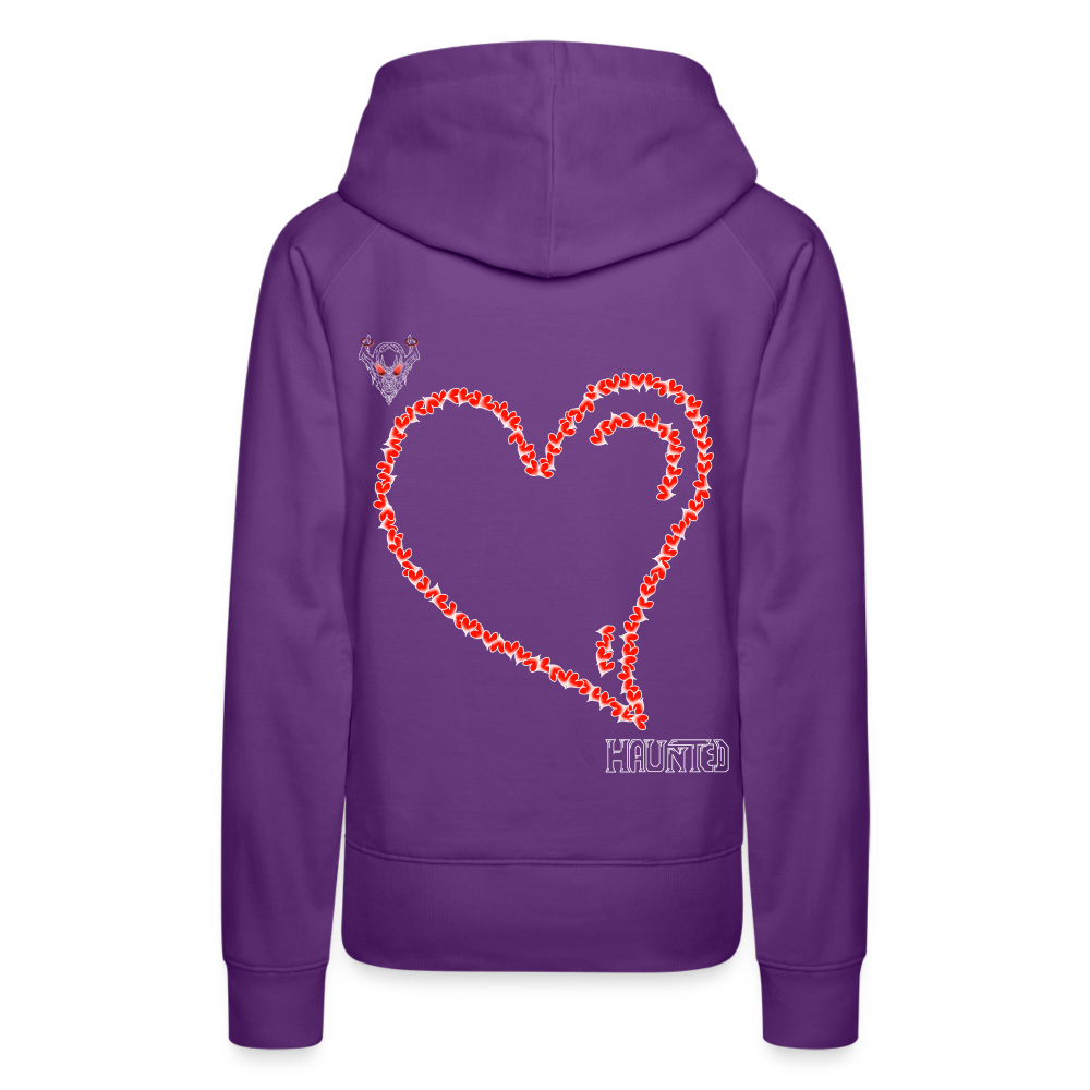 Woman Hoodie Hearts Light - Purple