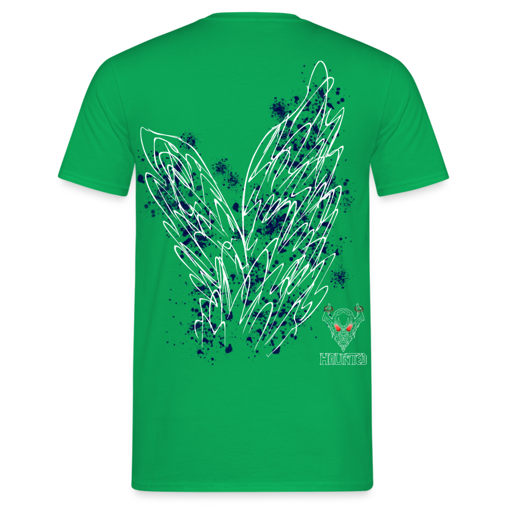 Men T-Shirt Dark Blue Wings - Kelly Green