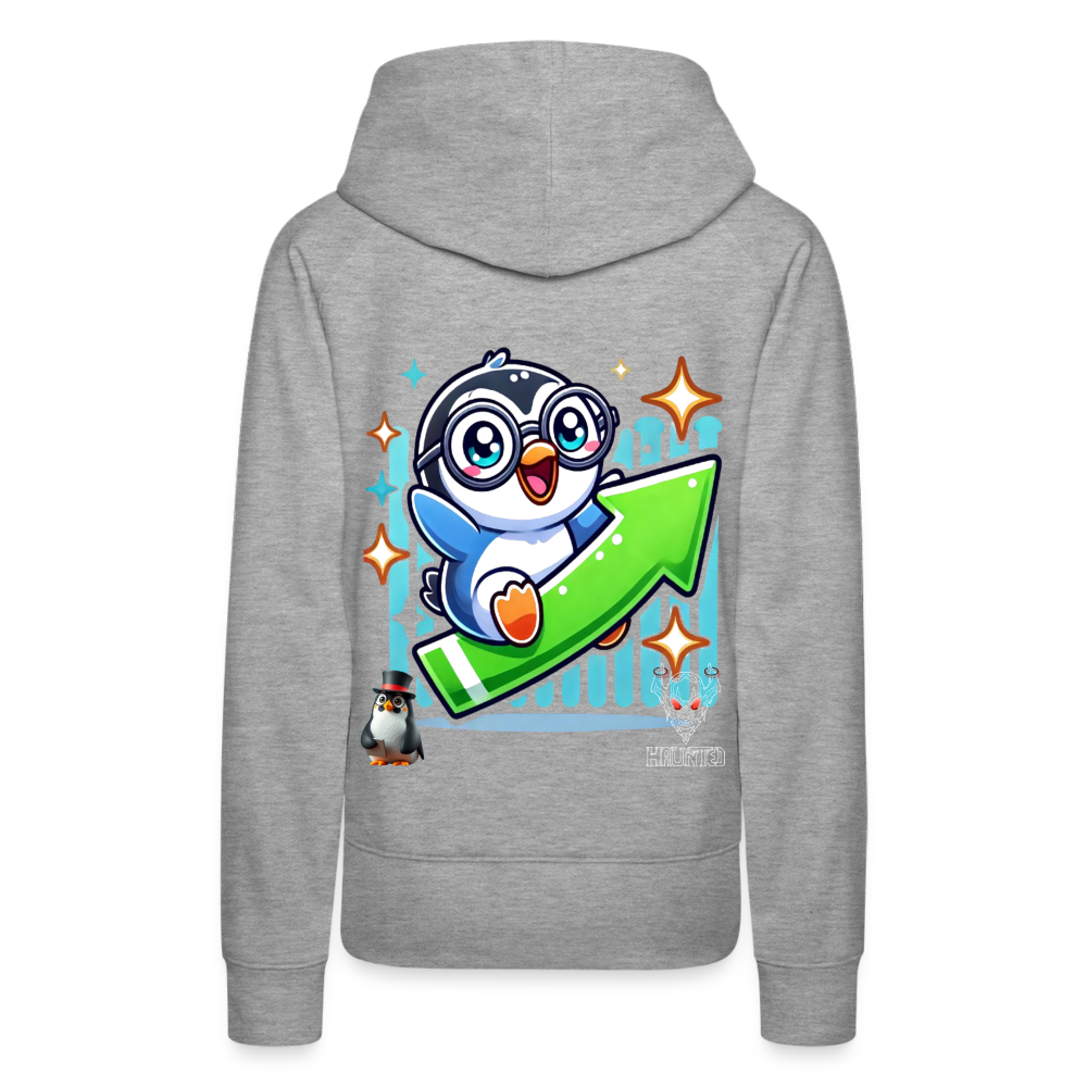 Women Hoodie KasPenguin Riding the Trend - Grau meliert