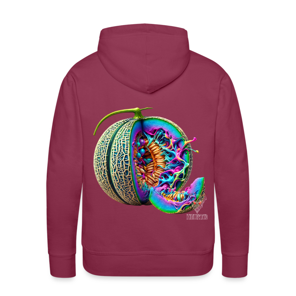 Men Hoodie Neon Melon Art - Bordeaux