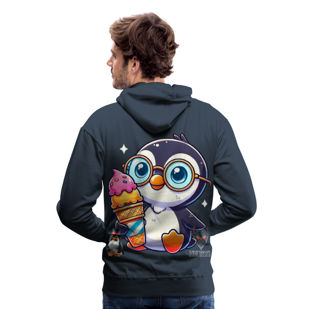 Men Hoodie KasPenguin with Ice - Navy