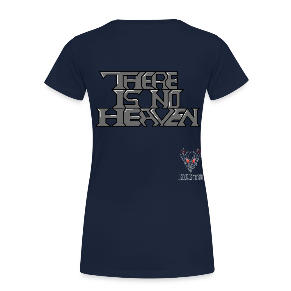 Woman T-Shirt There Is No Heaven Text - Navy