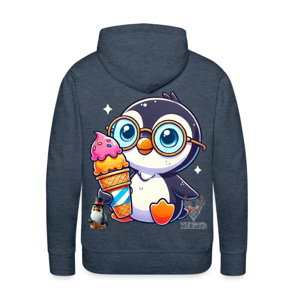 Men Hoodie KasPenguin with Ice - Jeansblau