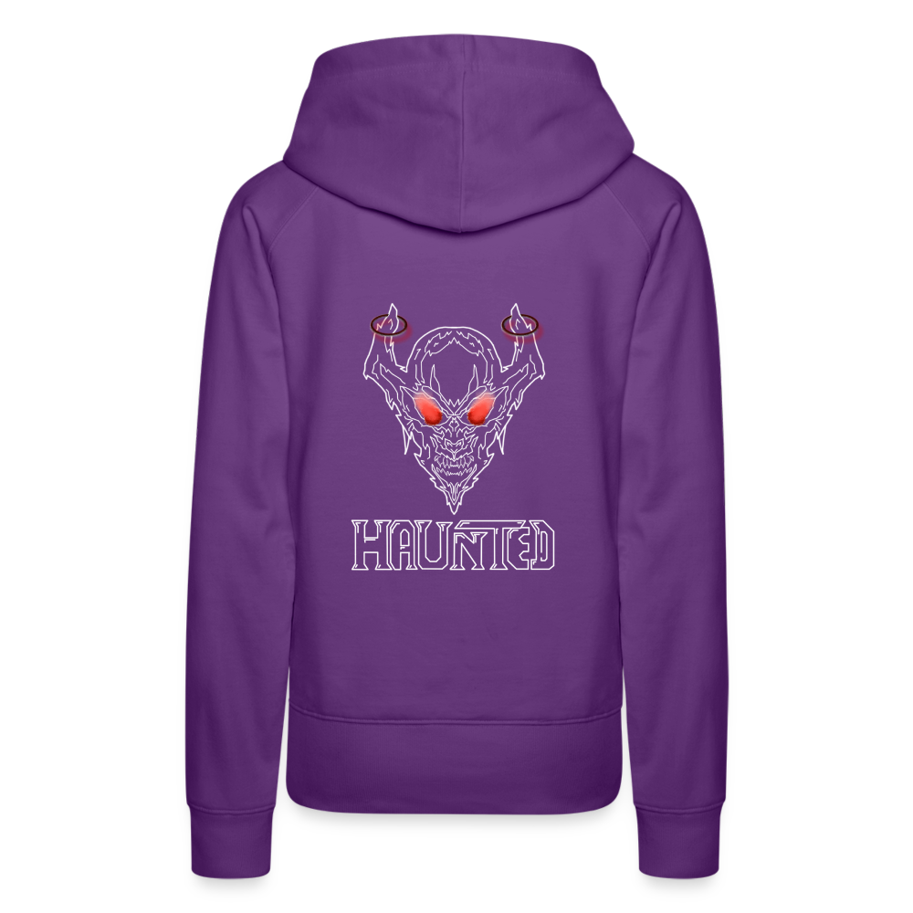 Women Hoodie Deamon White - Purple