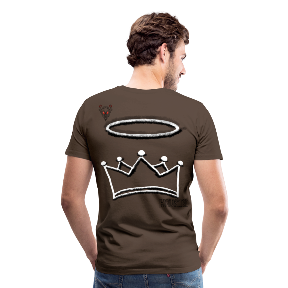 Man T-Shirt Crown and Ring Dark - Edelbraun