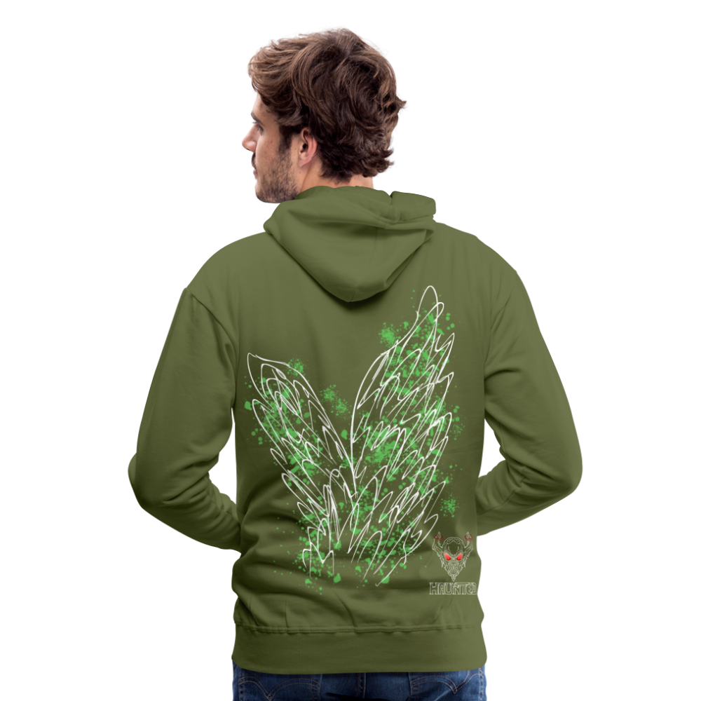 Men Hoodie Light Green Wings - Olivgrün