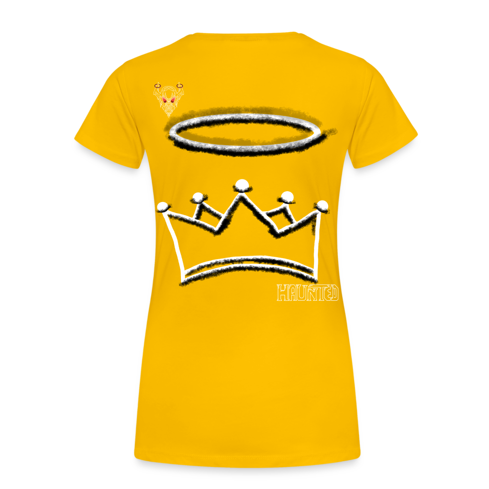 Woman T-Shirt Crown and Ring Light - Sonnengelb