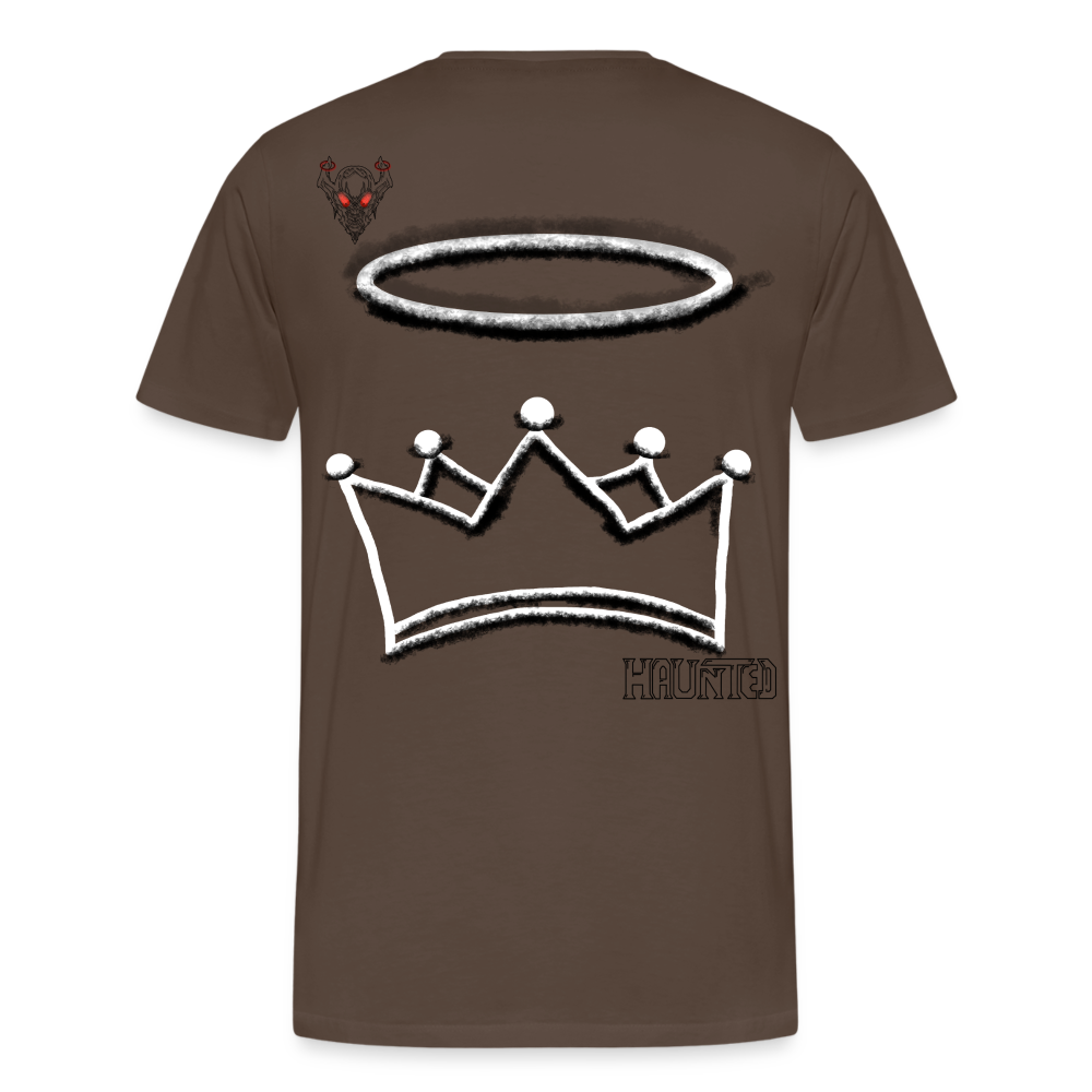 Man T-Shirt Crown and Ring Dark - Edelbraun