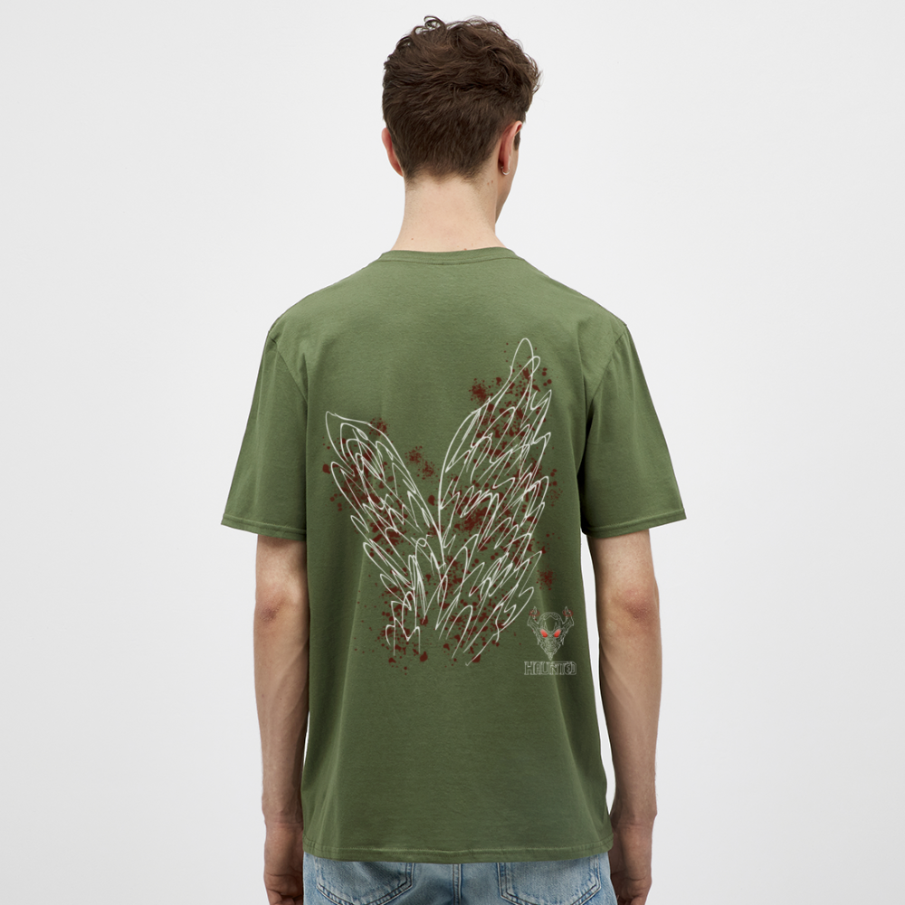 Men T-Shirt Dark Red Wings - Militärgrün