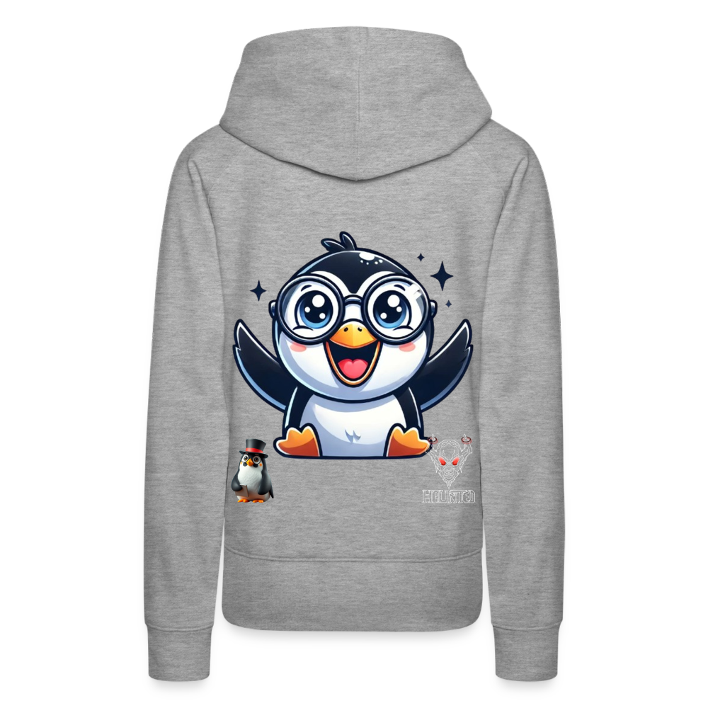 Women Hoodie KasPenguin Happy - Grau meliert