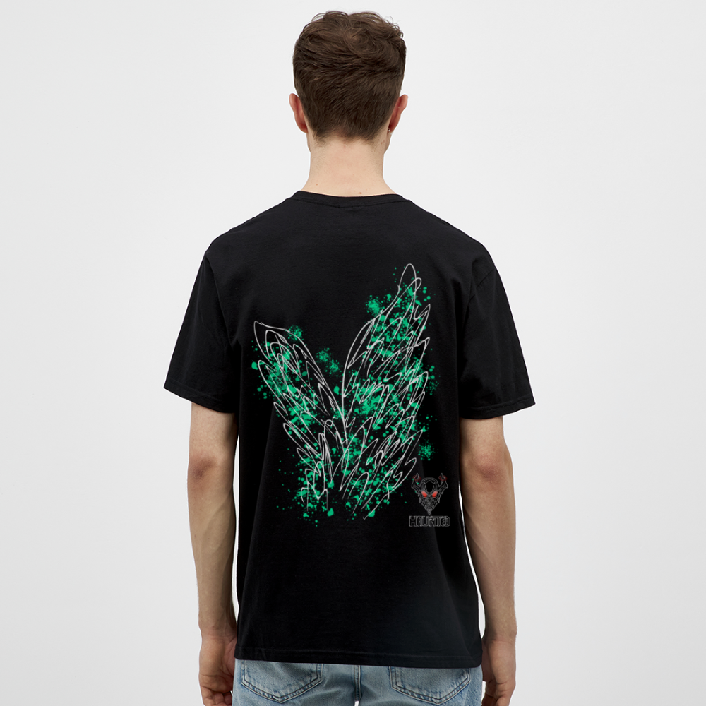Men T-Shirt Turquoise Wings - Schwarz