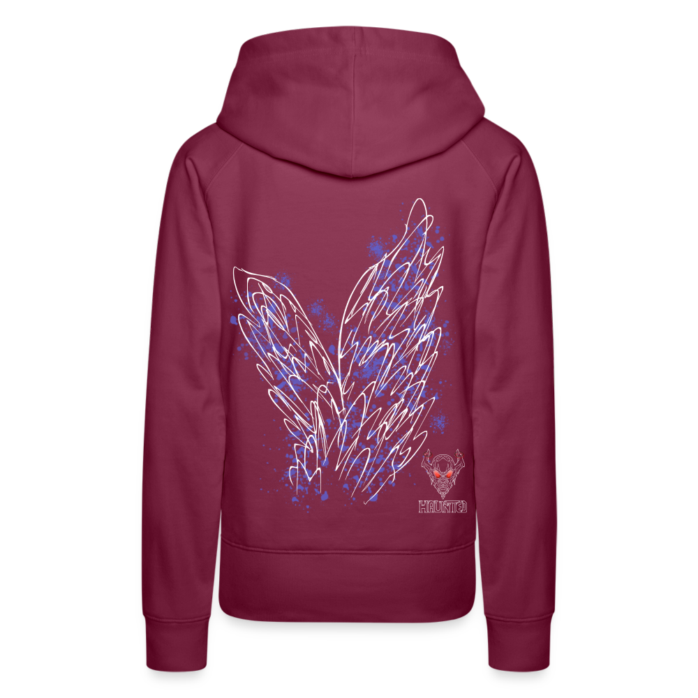 Women Hoodie Light Blue Wings - Bordeaux