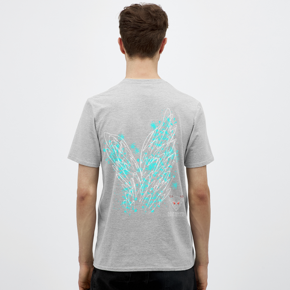 Men T-Shirt Aqua Wings - Grau meliert