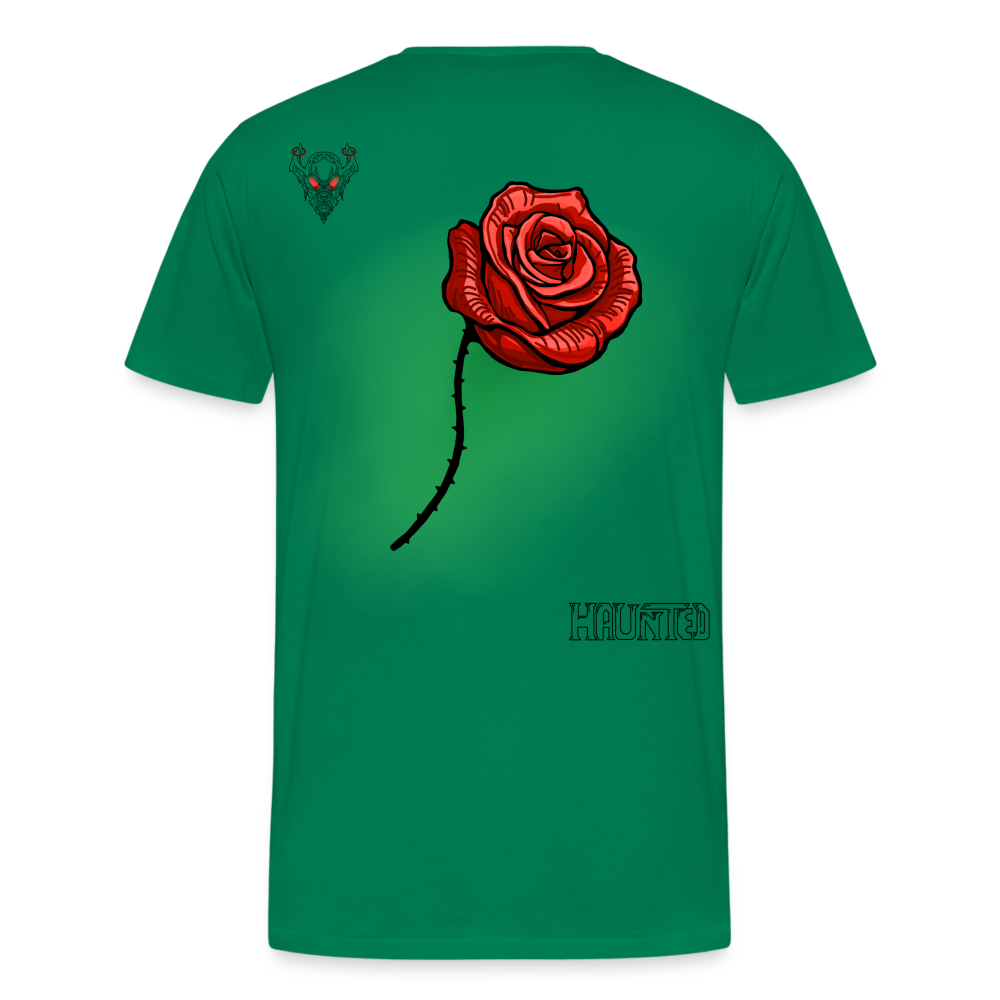 Man T-Shirt Rose on Green 3 - Kelly Green